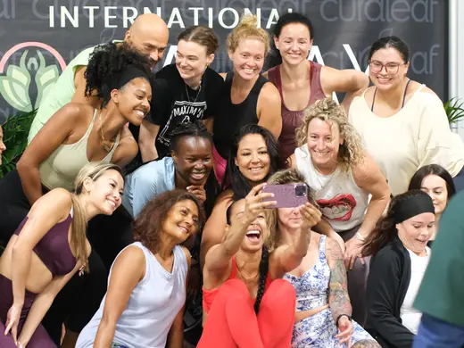 Smiling group at International Yoga Day Miami