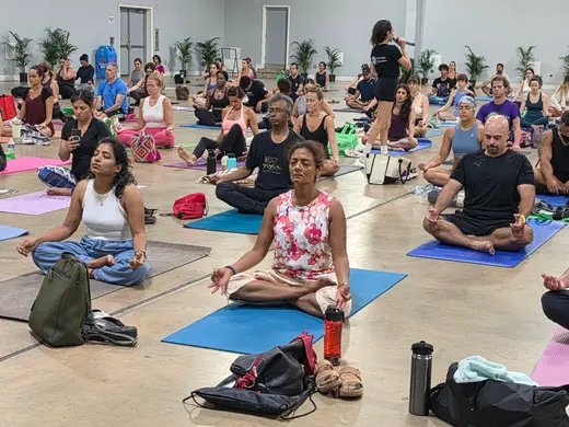 Meditation session at International Yoga Day Miami