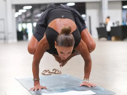 Advanced yoga pose demonstration
